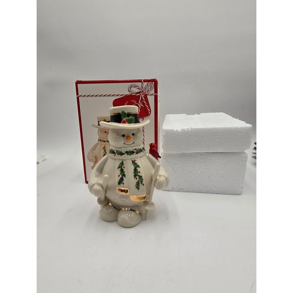 Lenox Holiday Winter Friends Snowman Figurine Ivory China Cardinal